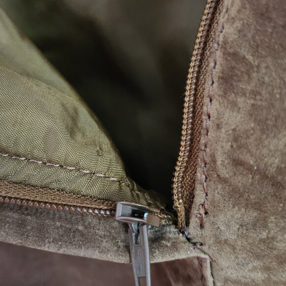 Pelle cognac genuine suede pencil skirt (broken zipper) size 10 - Picture 4 of 7